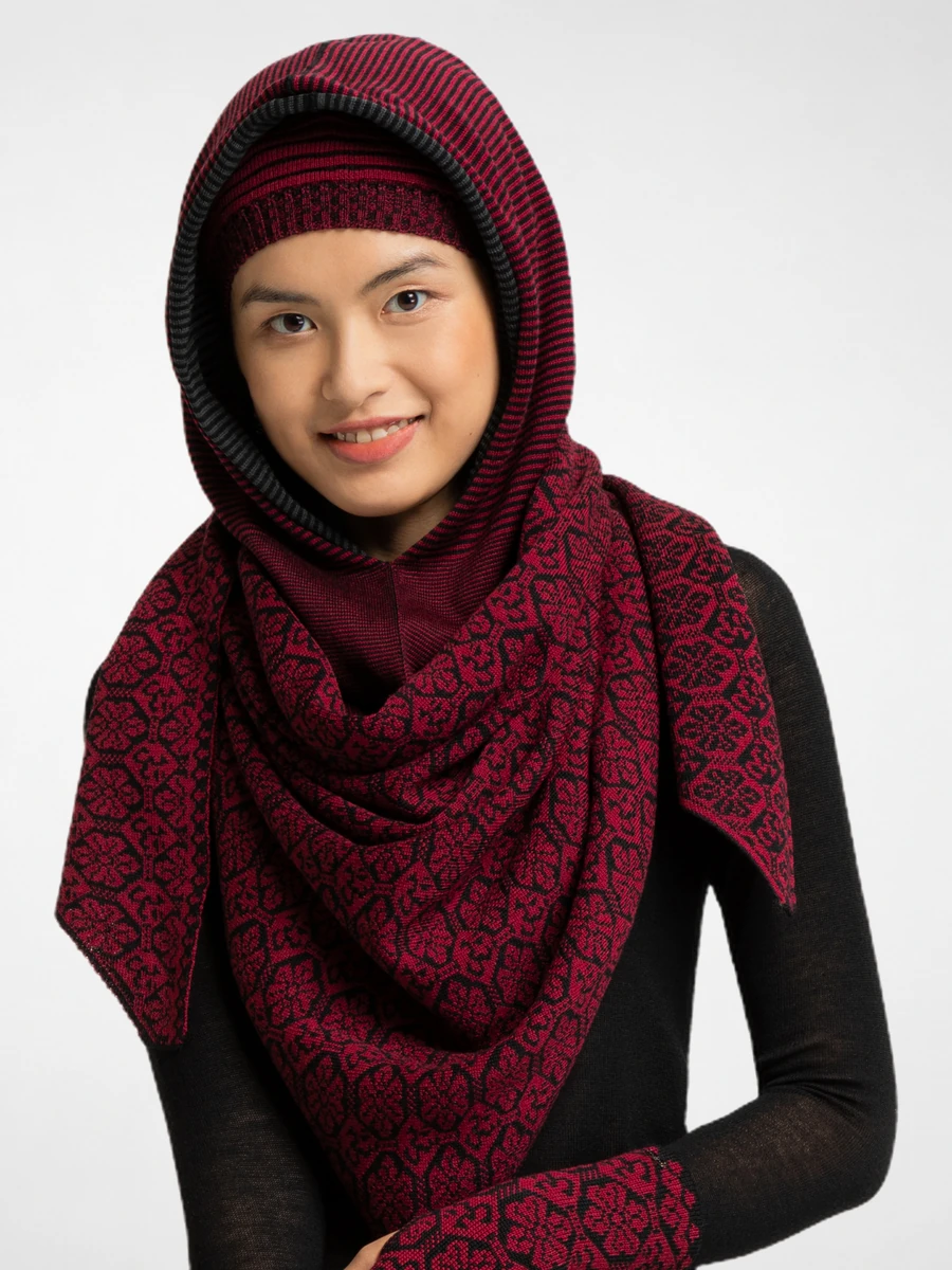 <b>Hoody</b> bordeaux-schwarz