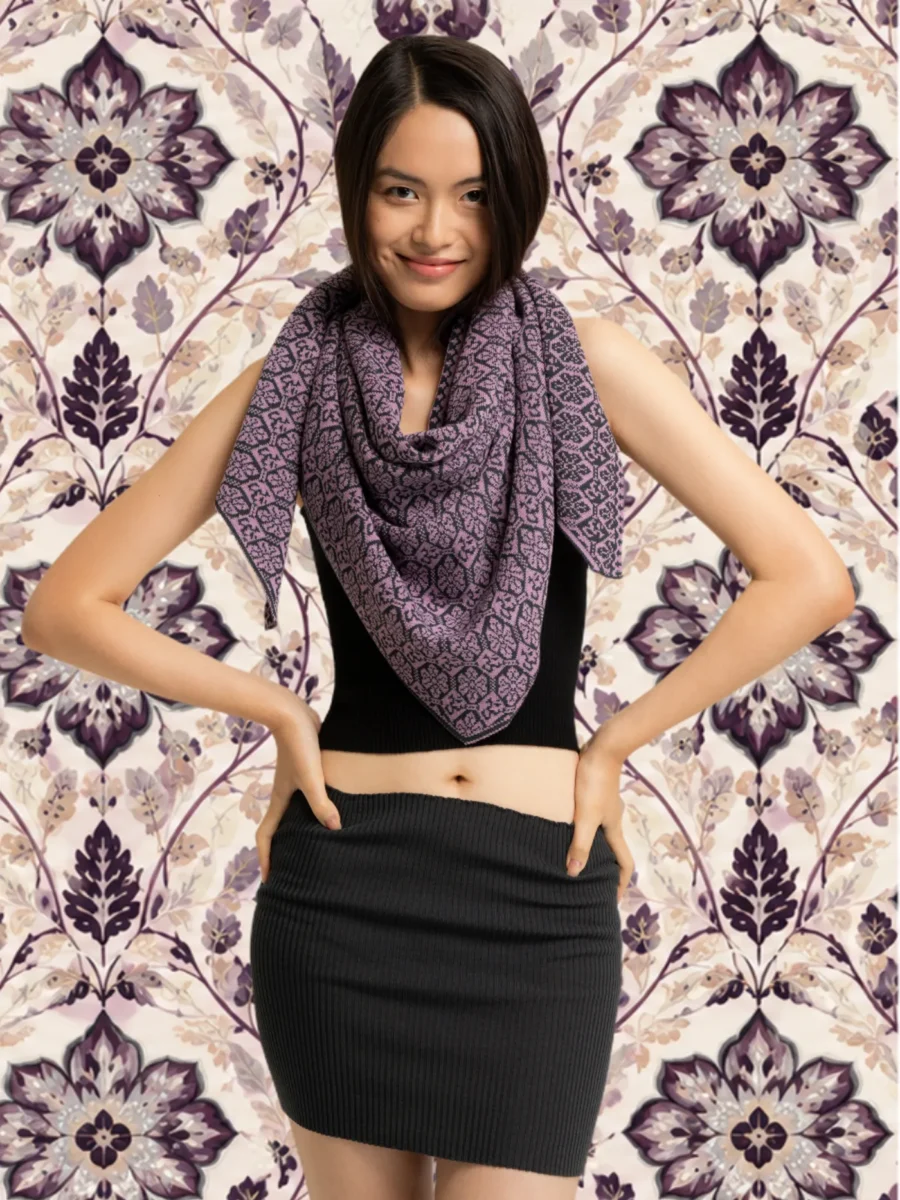 <b>Stola</b> <b>FlowerOm</b> <i>classic</i> lavendel-graphit